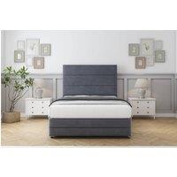 Comfort Beds Zoya Plush Divan Set 2 Drawers-54 Headboard-Footboard in Dark Grey | Size: Small Double