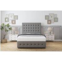 Comfort Beds Florence Tweed Divan Set No Drawers-26 Headboard-12 Footboard in Light Grey | Size: Double