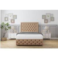 Comfort Beds Winchester Dumfries Divan Set No Drawers-26 Headboard-Footboard in Light Brown | Size: Super King