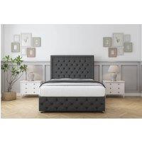 Comfort Beds Winchester Dumfries Divan Set No Drawers-26 Headboard-Footboard in Dark Grey | Size: Small Double