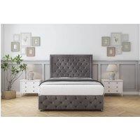 Comfort Beds Winchester Naples Divan Set 2 Drawers-26 Headboard-Footboard in Grey | Size: Small Double