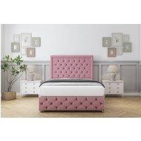 Comfort Beds Winchester Plush Divan With Mattress 2 Drawers Foot-End -54 Headboard-Footboard in Pink | Size: Small Double