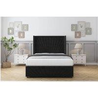 Comfort Beds Sunrise Plush Divan Set No Drawers-54 Wingback-Footboard in Black | Size: Double