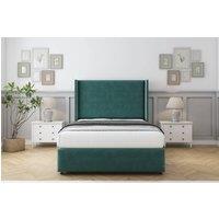Comfort Beds Ayla Plush Divan With Mattress No Drawers-54 Wingback-Footboard in Emerald | Size: Single