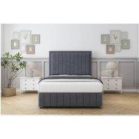 Comfort Beds Arizona Plush Divan With Mattress 2 Drawers Left Side -54 Headboard-Footboard in Dark Grey | Size: Small Double