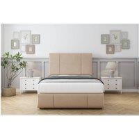Comfort Beds Arya Plush Divan With Mattress No Drawers-54 Headboard-Footboard in Stone | Size: Small Single