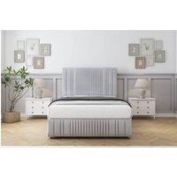 Comfort Beds The Foxy Naples Divan Set 2 Drawers-54 Headboard-Footboard in Silver | Size: Small Single