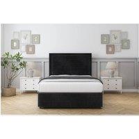 Comfort Beds Anna Naples Divan Set No Drawers-26 Headboard-Footboard in Black | Size: Single