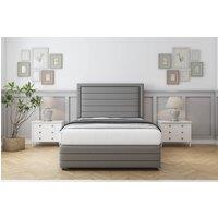 Comfort Beds Anna Dumfries Divan With Mattress No Drawers-54 Headboard-Footboard in Light Grey | Size: Double