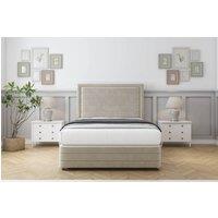 Comfort Beds Anna Plush Divan Set 2 Drawers-54 Headboard-Footboard in Cream | Size: Double