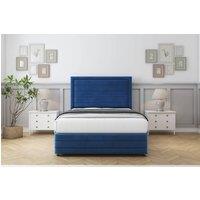 Comfort Beds Anna Plush Divan With Mattress 2 Drawers Right Side -54 Headboard-Footboard in Navy | Size: Small Single