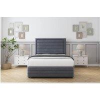 Comfort Beds Anna Plush Divan Set 4 Drawers-54 Headboard-Footboard in Dark Grey | Size: King