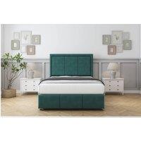 Comfort Beds Savoy Plush Divan With Mattress 2 Drawers Left Side -54 Headboard-Footboard in Emerald | Size: Single
