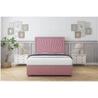 Comfort Beds Kensington Plush Divan Set No Drawers-26 Headboard in Pink | Size: Small Single