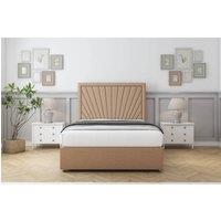 Comfort Beds Kensington Dumfries Divan With Mattress No Drawers-54 Headboard in Light Brown | Size: Small Single