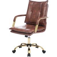 Living and Home PU Upholstered Office Chair in Brown