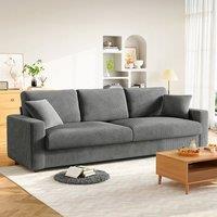 Dprodo Deep 4 Seat Sofa, 256cm Mid Century Modern Couches in Light Grey | Size: 2 Pack