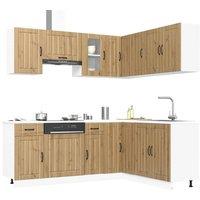 Berkfield Home 11 Piece Kitchen Cabinet Set Kalmar Artisan Oak Engineered Wood in Brown