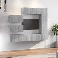Berkfield Home 8 Piece TV Cabinet Set Grey Sonoma Engineered Wood