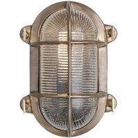 Industville Bulkhead Outdoor & Bathroom Oval Wall Light - 6 Inch - Brass in Metallic Gold | Size: 6 inches