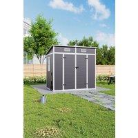 H&O Direct Large Plastic Outdoor Garden Storage Tool Shed in Grey