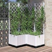 Berkfield Home Garden Planter with Trellis White 80x80x136 cm PP | Size: 80 x 80 x 136 cm