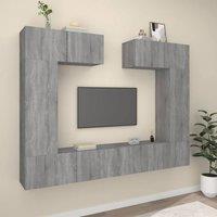 Berkfield Home 6 Piece TV Cabinet Set Grey Sonoma Engineered Wood