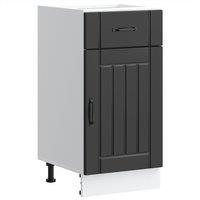Berkfield Home Kitchen Base Cabinet Lucca Black Engineered Wood