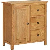 Berkfield Home Cupboard 70x35x75 cm Solid Oak Wood in Brown | Size: 70 x 35 x 75 cm