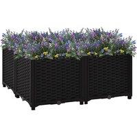 Berkfield Home Raised Bed 80x80x38 cm Polypropylene in Black | Size: 80 x 80 x 38 cm