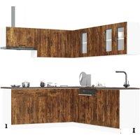 Berkfield Home 11 Piece Kitchen Cabinet Set Kalmar Smoked Oak Engineered Wood in Brown