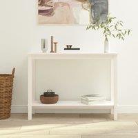 Berkfield Home Console Table White 110x40x80 cm Solid Wood Pine | Size: 110 x 40 x 80 cm
