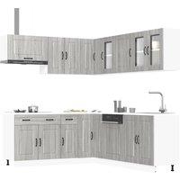 Berkfield Home 11 Piece Kitchen Cabinet Set Kalmar Grey Sonoma Engineered Wood