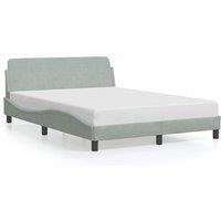 Berkfield Home Bed Frame without Mattress Light Grey 135x190 cm Double Velvet