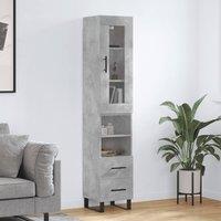 Berkfield Home Highboard Concrete Grey 34.5x34x180 cm Engineered Wood