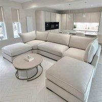 Home & Love Tokyo Bishop U Shape Cinema Sofa Fixedback Corner Sofa - Cream
