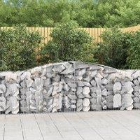 Berkfield Home Arched Gabion Baskets 15 pcs 400x50x80/100 cm Galvanised Iron in Silver