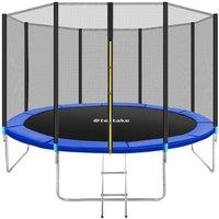tectake Trampoline - With Safety Net, Including Entry Ladder - 396 Cm