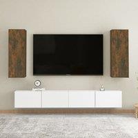 Berkfield Home TV Cabinets 2 pcs Smoked Oak 30.5x30x90 cm Engineered Wood in Brown