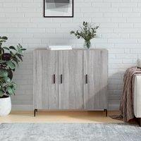 Berkfield Home Sideboard Grey Sonoma 90x34x80 cm Engineered Wood | Size: 90 x 34 x 80 cm