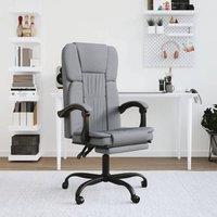 Berkfield Home Reclining Office Chair Light Grey Fabric