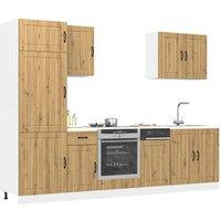 Berkfield Home 7 Piece Kitchen Cabinet Set Kalmar Artisan Oak Engineered Wood in Brown