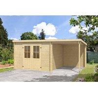 Lasita Maja Ltd Tampa-Log Cabin, Wooden Garden Room, Home Office - L501xW319xH210.9 cm in Brown