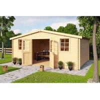 Lasita Maja Ltd Wels 5-Log Cabin, Garden Room, Home Office - L548.8xW420xH245.1 cm in Light Oak