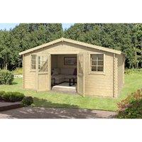 Lasita Maja Ltd Udo 380-Log Cabin, Garden Room, Home Office - L522.4xW400xH256.5 cm in Light Tan