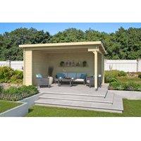 Lasita Maja Ltd Columbus-Log Cabin, Garden Room, Home Office - L435xW349xH245.1 cm in Light Tan