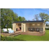 Lasita Maja Ltd Amarillo-Log Cabin, Garden Room, Home Office - L730xW388.8xH250.8 cm in Light Brown