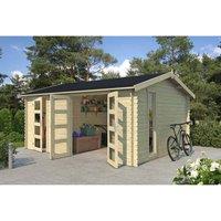 Lasita Maja Ltd Carroz 2-Log Cabin, Garden Room, Home Office - L496xW403.4xH250.8 cm in Light Tan