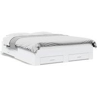 Berkfield Home Bed Frame with Drawers without Mattress White 150x200 cm King Size
