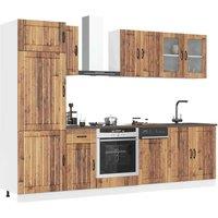 Berkfield Home 8 Piece Kitchen Cabinet Set Kalmar Old Wood Engineered Wood in Brown